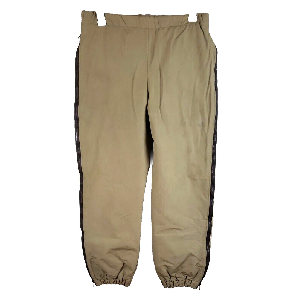 VTG 80s LL Bean snow Pants Mens M tan Quilt Lined Tan Side Zip Ski